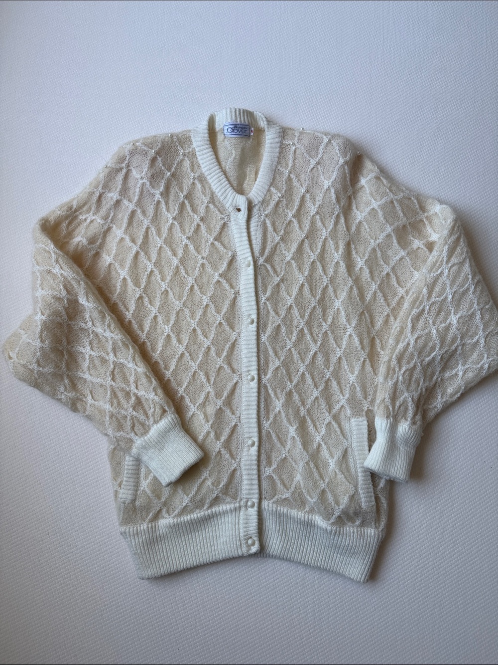Cozy Cream Knit Button-Front Women's Sweater Cardigan